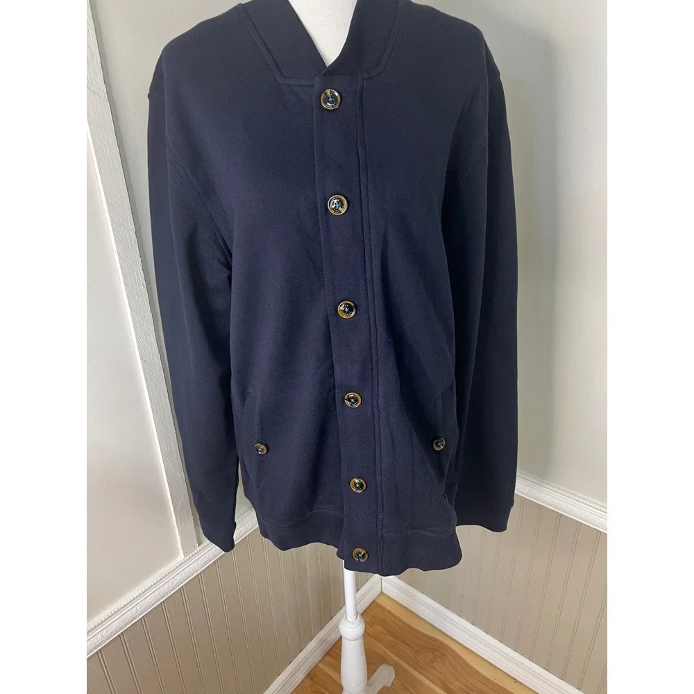 Ted Baker London Mens Navy Blue Button Front Jersey Cardigan Sweater Size 5 XL